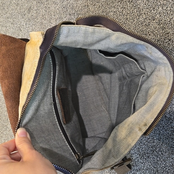 Vintage Selina Vaughan Royal Quality Brown& Tan Men's Bag Backpack - Picture 11 of 15